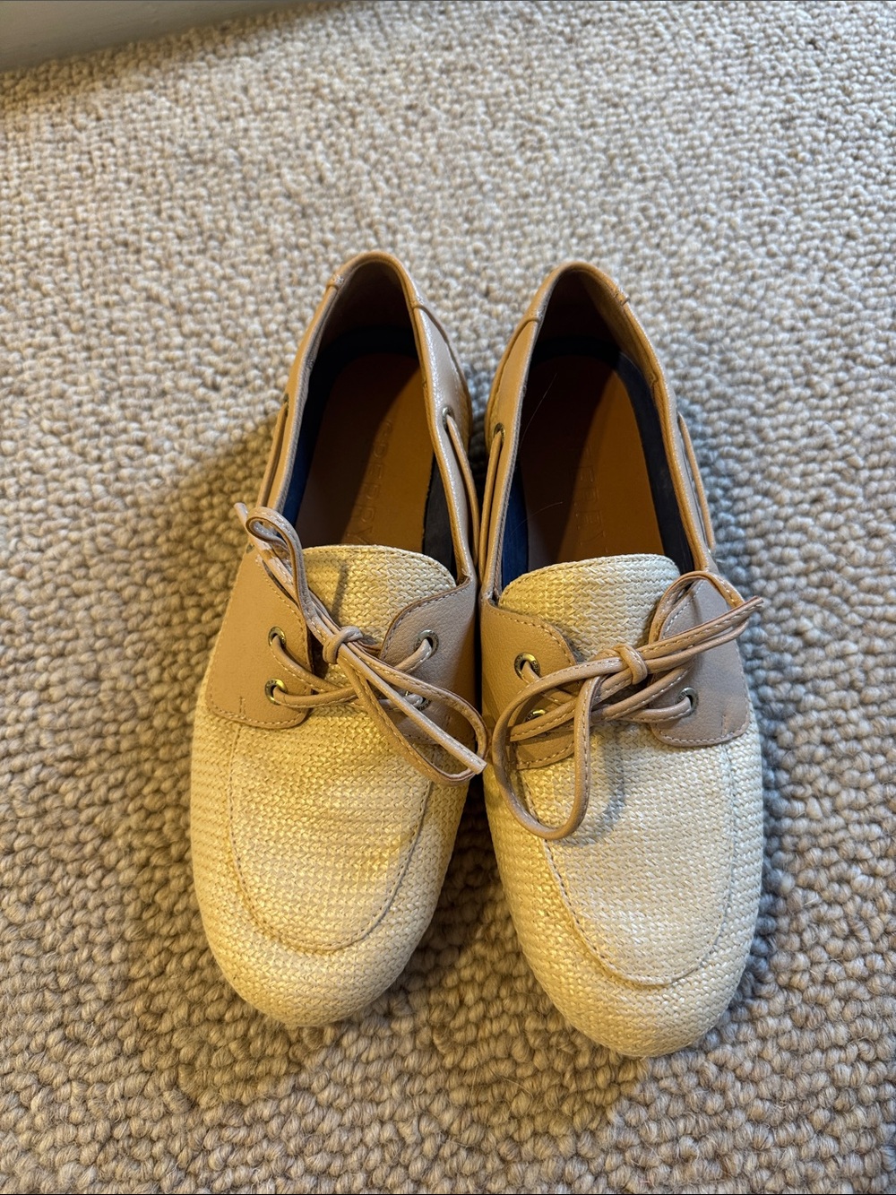 SPERRY women’s Tan Canvas & Leather Boat Shoes